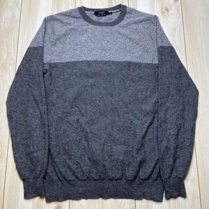 Kinross Lightweight 100% Cashmere Knit Sweatshirt Gray Mens Size Medium Pullover